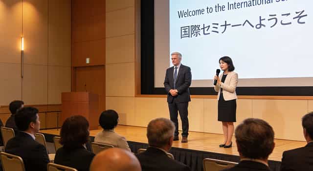 外国人講師を招いた講演会・セミナーでバイリンガル司会が求められる場面