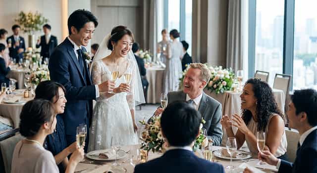 海外赴任先の同僚や留学仲間を招くウェディングで多言語司会が求められるケース