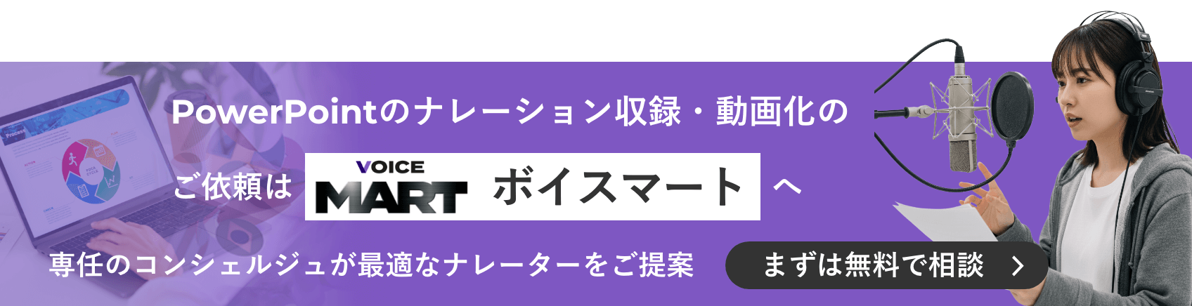 パワーポイントのナレーション収録・音声付きパワポ動画作成