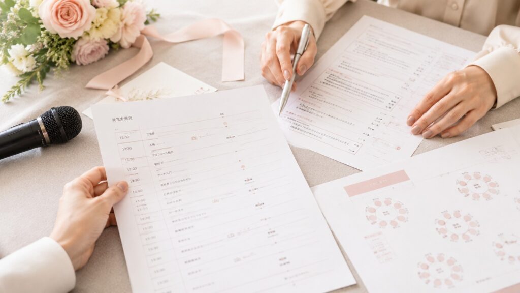 【テンプレート】結婚式・披露宴の司会進行プログラムと台本例文